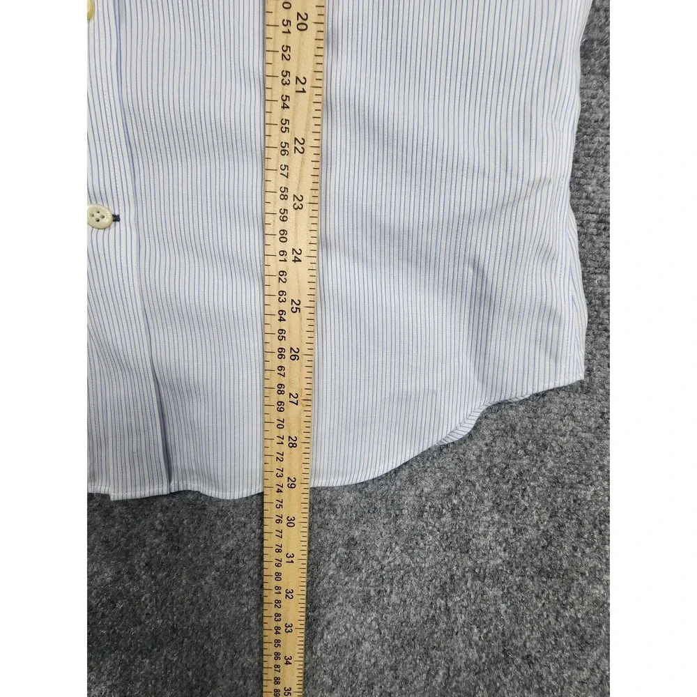 Banana Republic Mens Small Non-Iron Tailored Slim Fit Blue Pinstripe Dress Shirt